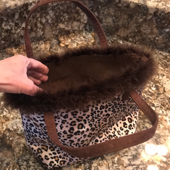 Leopard print cloth purse - Picture 2 of 6